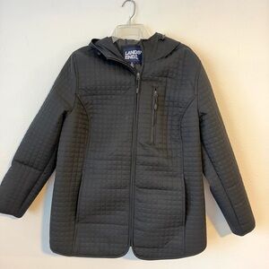 Lands' End Quilted Hooded Jacket in Black